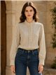 Blusa rayas encaje