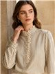 Blusa rayas encaje