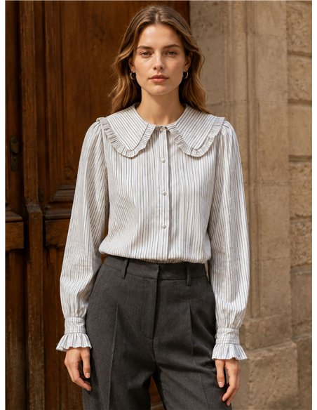 Camisa estampada cuello bobo