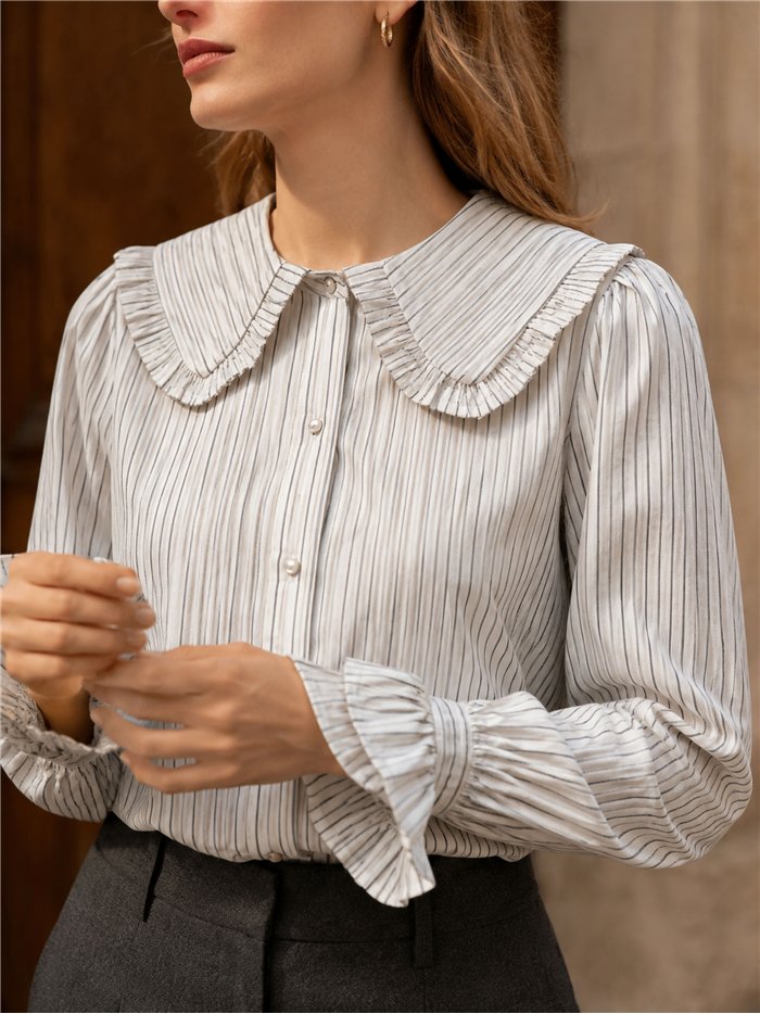 Camisa estampada cuello bobo