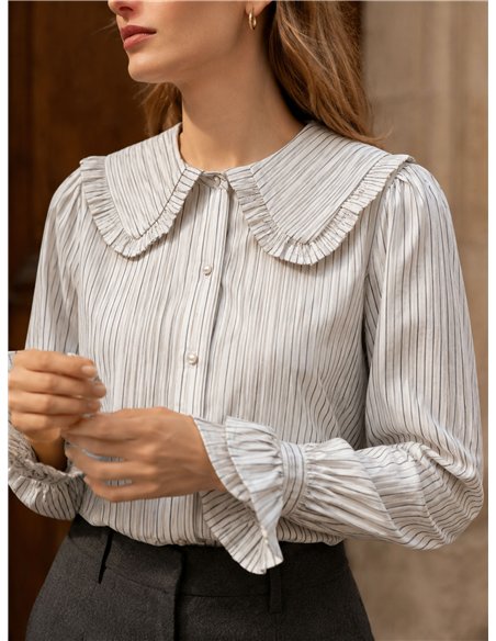 Camisa estampada cuello bobo