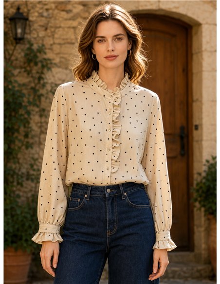 Blusa lunares volantes