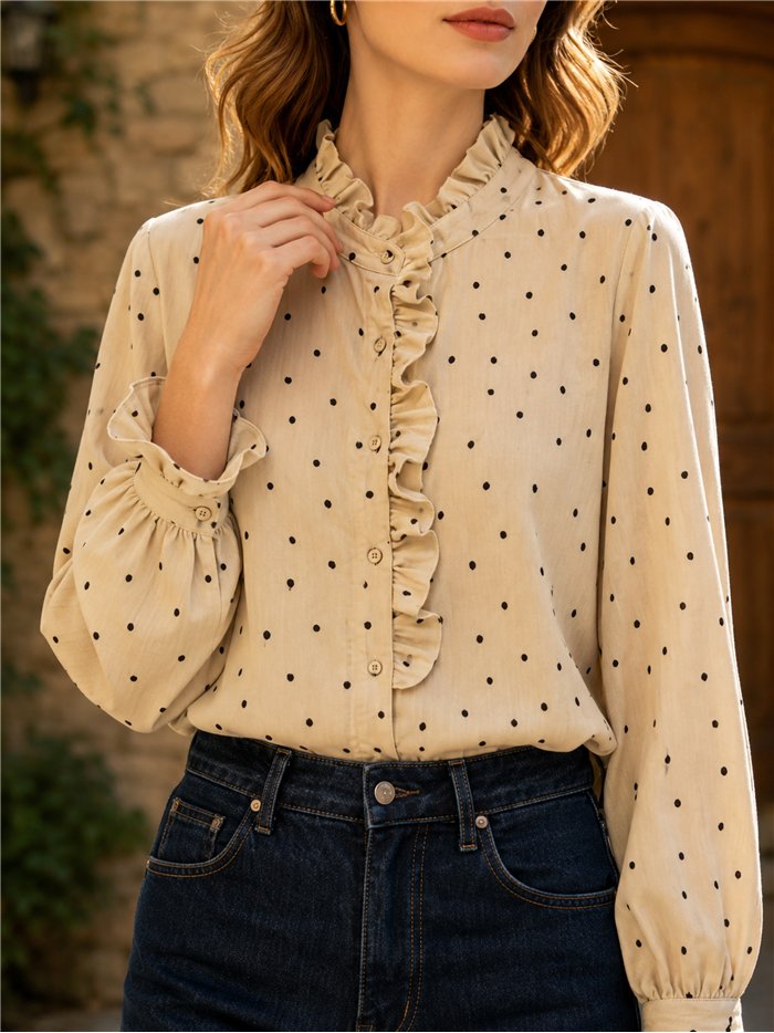 Blusa lunares volantes