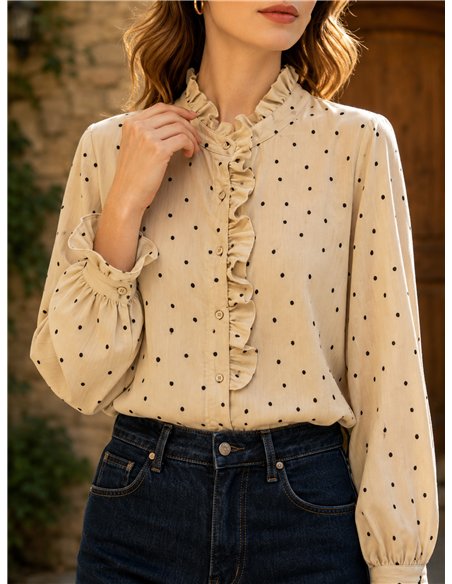 Blusa lunares volantes