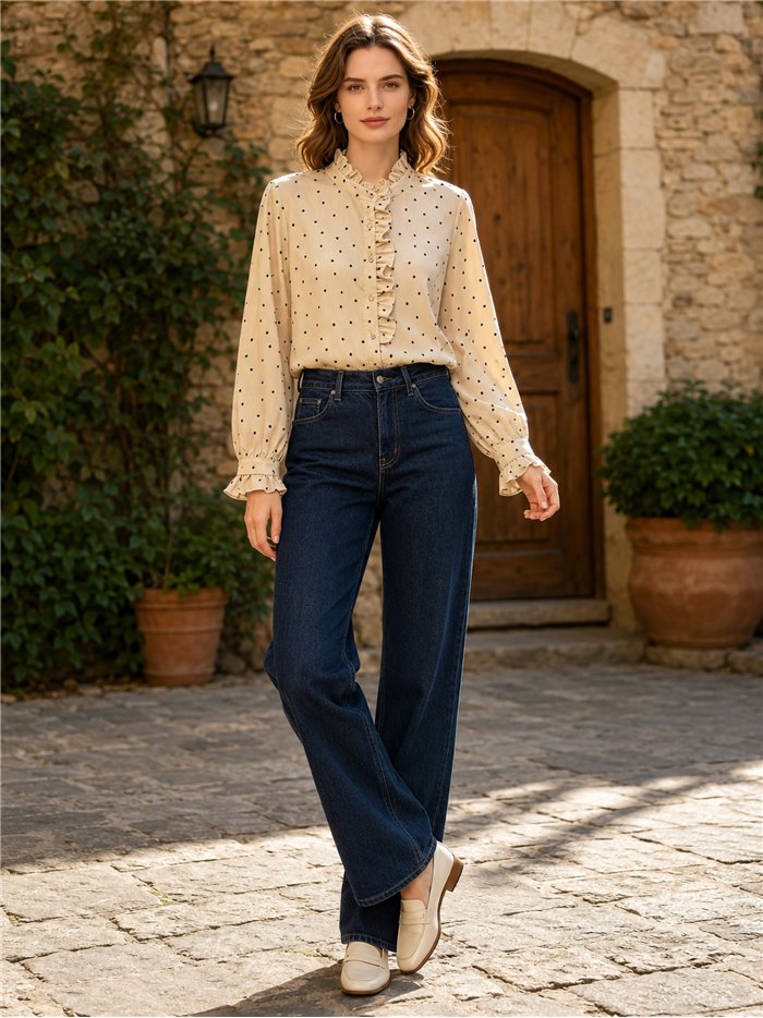 Blusa lunares volantes