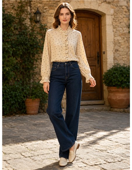 Blusa lunares volantes