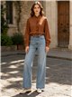Blusa lisa volante frontal