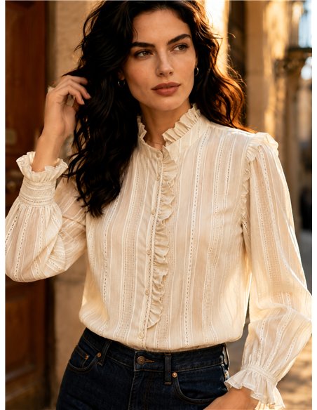 Blusa rayas étnica volantes