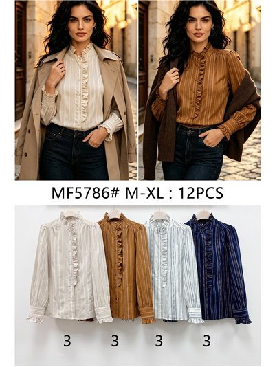 Blusa rayas étnica volantes 2