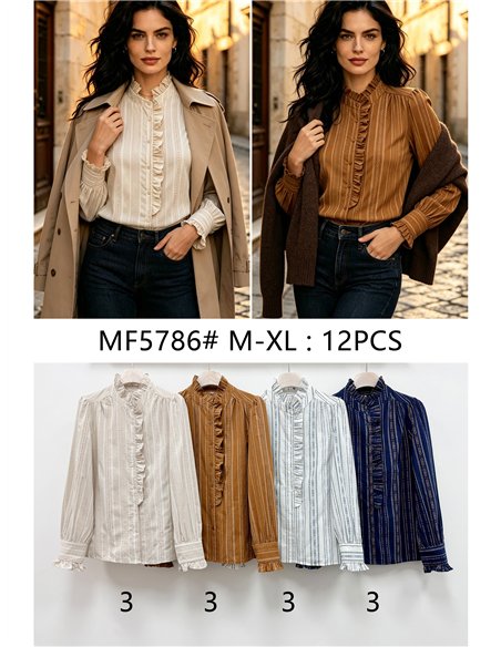 Blusa rayas étnica volantes