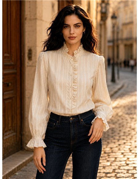 Blusa rayas étnica volantes