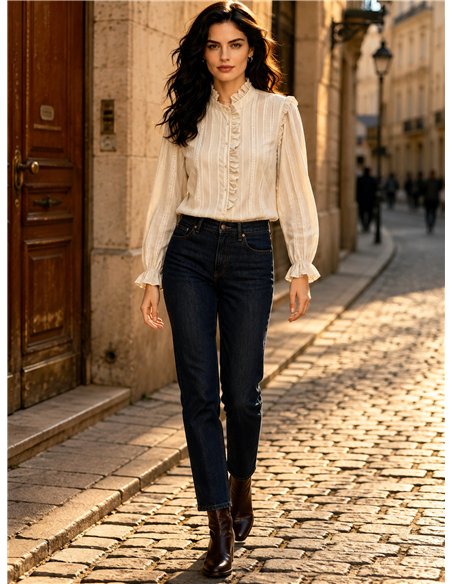 Blusa rayas étnica volantes