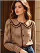 Camisa cuadros cuello bobo puntillas