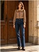 Camisa cuadros cuello bobo puntillas
