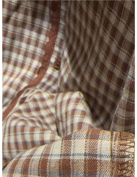 Camisa cuadros cuello bobo puntillas