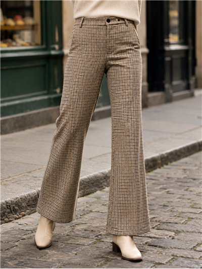 Pantalón flare de cuadros