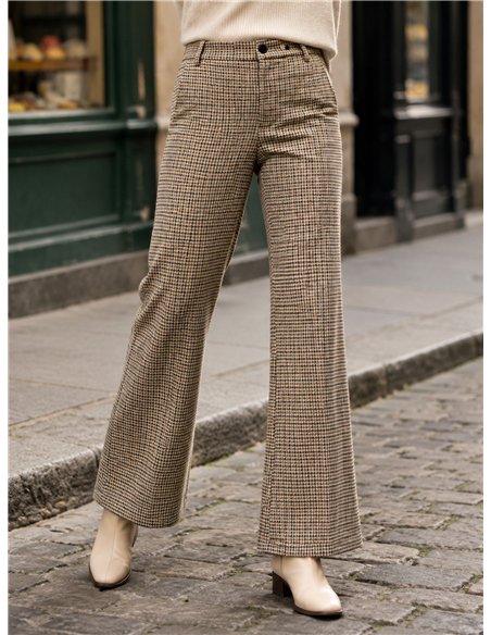 Pantalón flare de cuadros