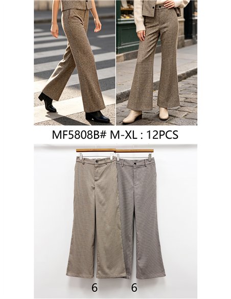 Pantalón flare de cuadros