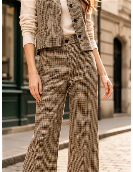 Pantalón flare de cuadros