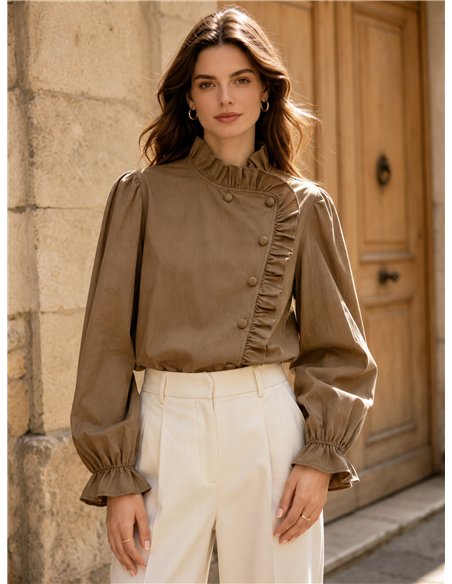 Blusa asimétrica volantes