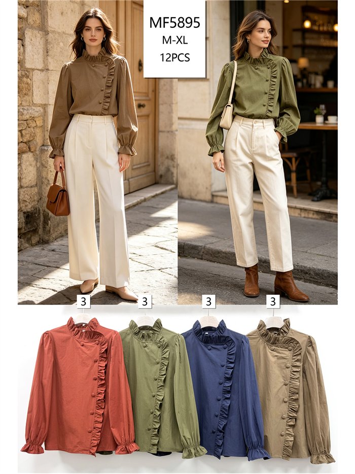 Blusa asimétrica volantes