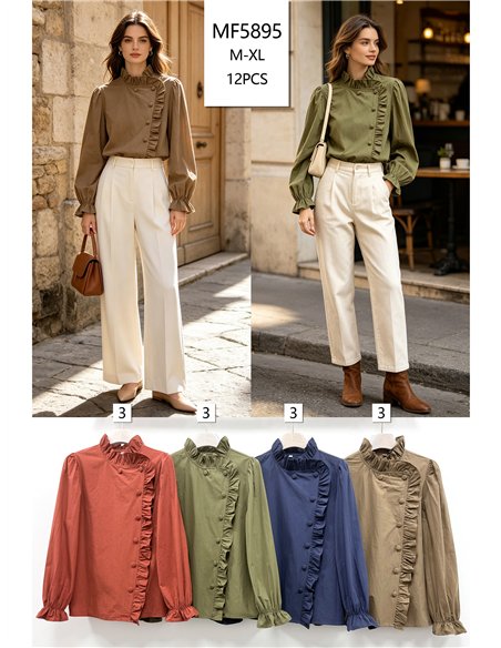 Blusa asimétrica volantes