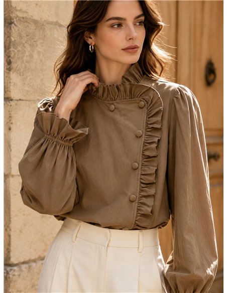 Blusa asimétrica volantes