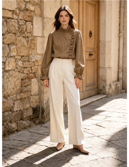 Blusa asimétrica volantes