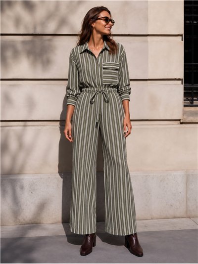 Pantalón wide leg rayas