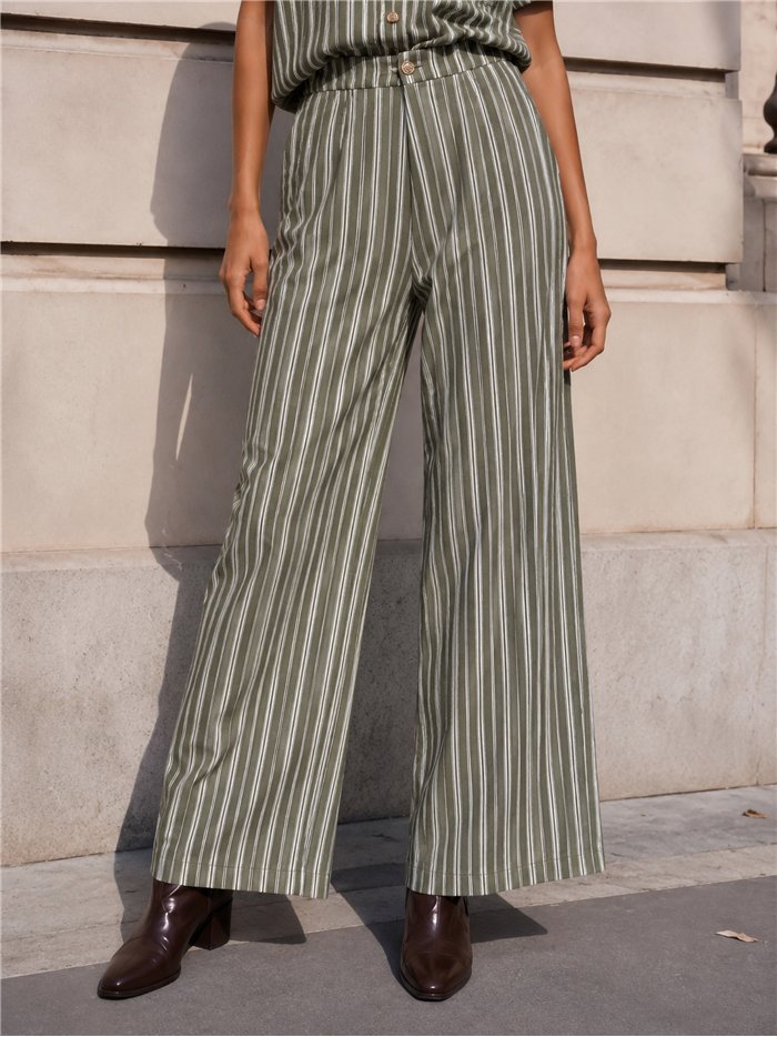 Pantalón wide leg rayas