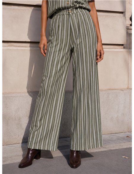 Pantalón wide leg rayas