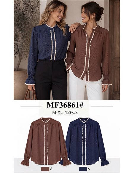Blusa lunares puntillas