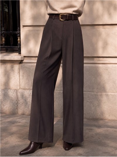 Pantalón sastre wide leg cinturón
