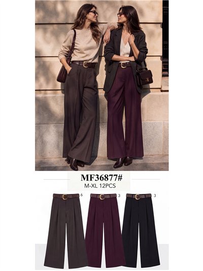 Pantalón sastre wide leg cinturón 2