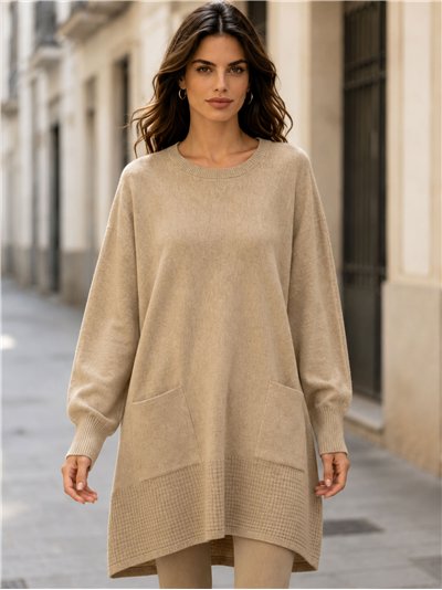 Jersey largo amplio bolsillos