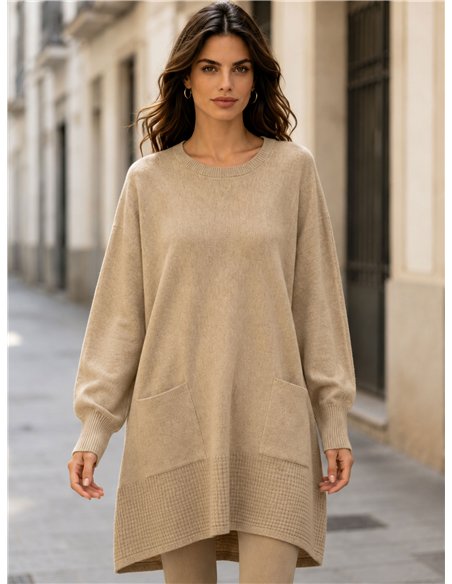 Jersey largo amplio bolsillos