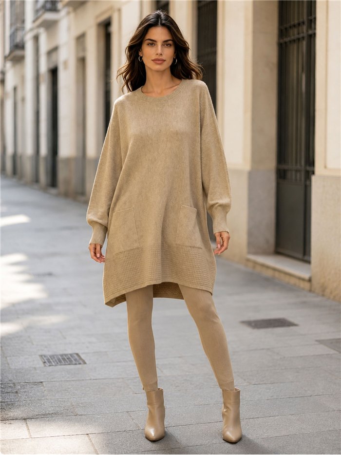Jersey largo amplio bolsillos