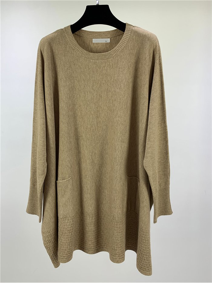 Jersey largo amplio bolsillos