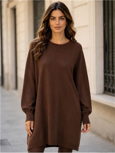 Jersey long à coutures larges avec coutures