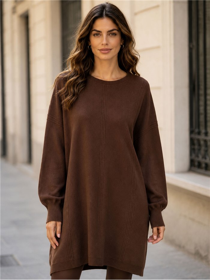 Langes Jersey mit breiten Nähten