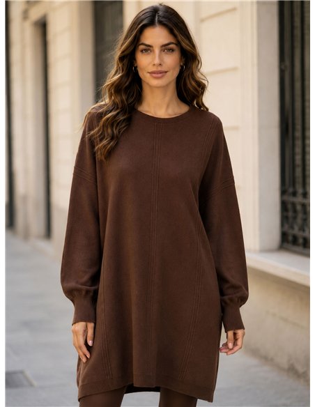 Langes Jersey mit breiten Nähten
