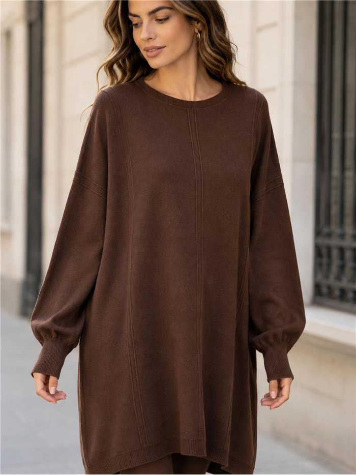 Langes Jersey mit breiten Nähten