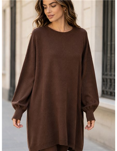 Langes Jersey mit breiten Nähten