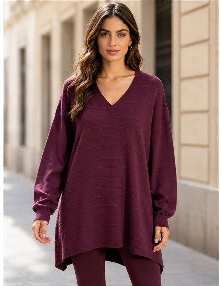 Jersey largo cuello pico