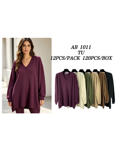 Jersey largo cuello pico
