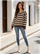 Jersey rayas metalizada cuello pico