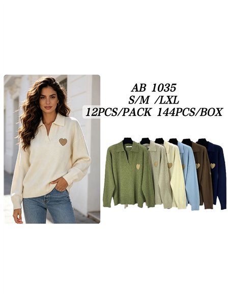 Herzförmiger Rollkragenpullover