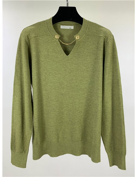 Jersey cuello pico cadena
