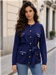 Belted utility knit cardigan