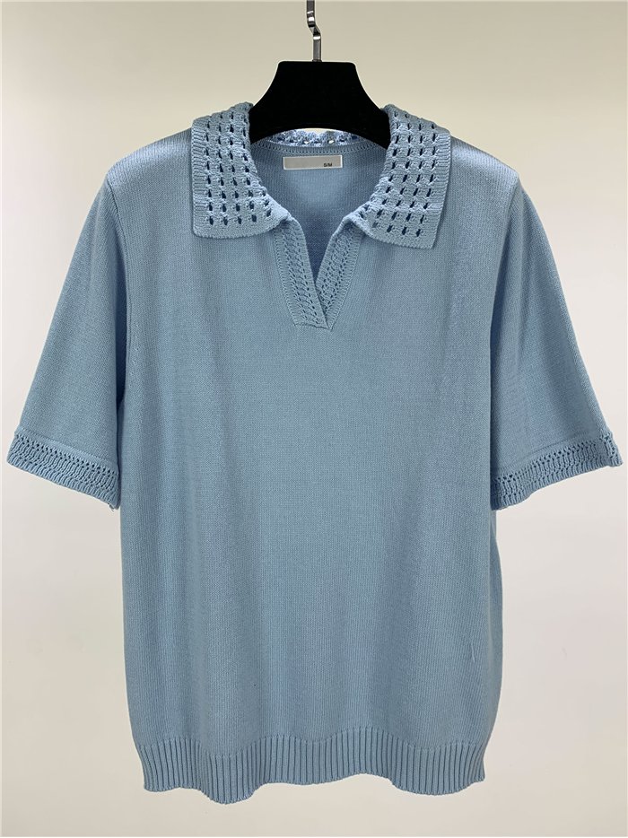 Jersey cuello polo detall calado